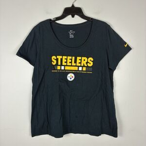 Women's Nike The Steelers Large Black Short Sleeve Crew Neck Tee Shirt